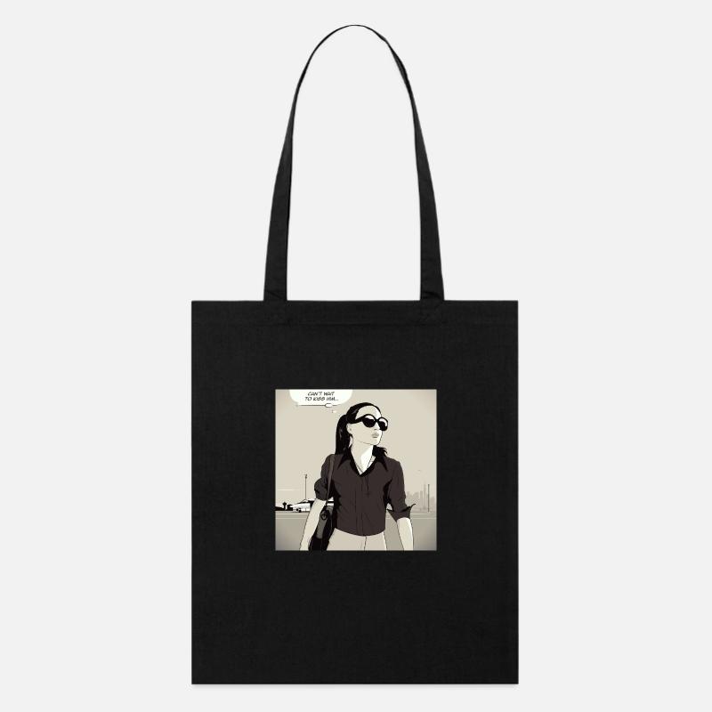 J’ai hâte de l’embrasser - Tote bag bio Stanley/Stella - noir