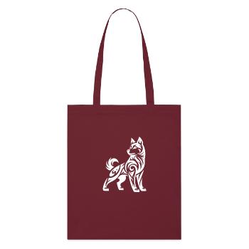 Ombré Tribal Line Art Husky Dog Design - Tote bag bio Stanley/Stella - bordeaux - Devant