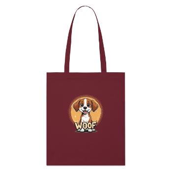 Le chien dit WOOF - Tote bag bio Stanley/Stella - bordeaux - Devant