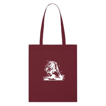 Yoga woman in deep concentration exercise - Stanley/Stella Organic Tote Bag - burgundy - Front