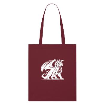 Énorme dragon avec d’énormes ailes - Tote bag bio Stanley/Stella - bordeaux - Devant
