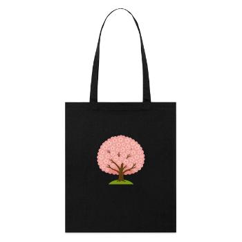 Fleur de cerisier - Tote bag bio Stanley/Stella - noir - Devant