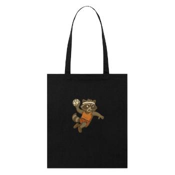 Cadeau de joueur de handball – Raton laveur dans la litière - Tote bag bio Stanley/Stella - noir - Devant