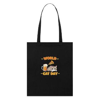 World Cat Day Weltkatzentag - Stanley/Stella Organic Tote Bag - black - Front