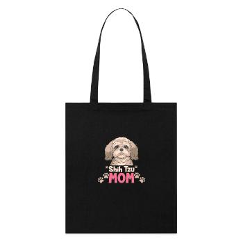 Shih Tzu Shih Tzu Mom - Stanley/Stella Bio-Stoffbeutel - Schwarz - Vorne