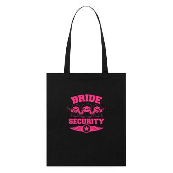Bride Security Penguins - Stanley/Stella Organic Tote Bag - black - Front