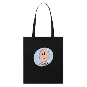 Meer / Sommer / Krake / Oktopus / Tintenfisch - Stanley/Stella Bio-Stoffbeutel - Schwarz - Vorne