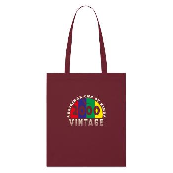 Vintage 2000 Retro - Bursdag - Stanley/Stella Organic Tote Bag - burgundy - Front
