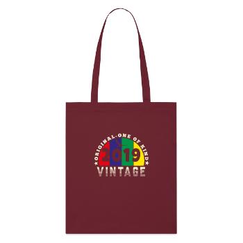 Vintage 2019 Retro - Bursdag - Tote bag bio Stanley/Stella - bordeaux - Devant