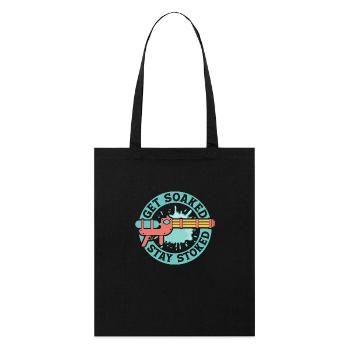Get Soaked, Stay Stoked Water Fun Summer Squirt Gu - Stanley/Stella Organic Tote Bag - black - Front
