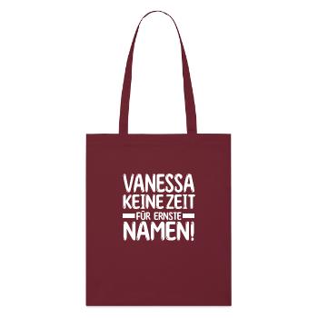First name Vanessa - Stanley/Stella Organic Tote Bag - burgundy - Front