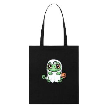 Caméléon Halloween Drôle Fantôme - Tote bag bio Stanley/Stella - noir - Devant