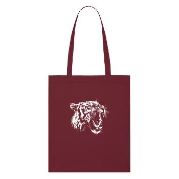 Roaring Tiger Head - Stanley/Stella Organic Tote Bag - burgundy - Front