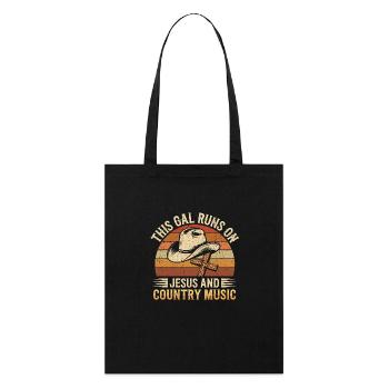 Glaube trifft Country-Style - Stanley/Stella Bio-Stoffbeutel - Schwarz - Vorne