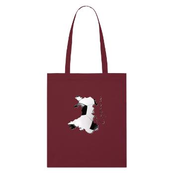 Wales Map Framed Real Football CR - Stanley/Stella Organic Tote Bag - burgundy - Front