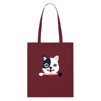 Chat élégant et festif avec un papillon festif rouge - Tote bag bio Stanley/Stella - bordeaux - Devant
