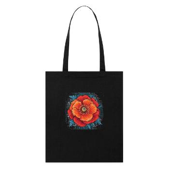 Poppy,Poppy,Flower - Stanley/Stella Organic Tote Bag - black - Front