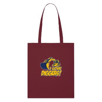 I Love Diggers - Stanley/Stella Organic Tote Bag - burgundy - Front
