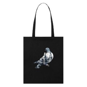pigeon pigeon colombophile volant - Tote bag bio Stanley/Stella - noir - Devant