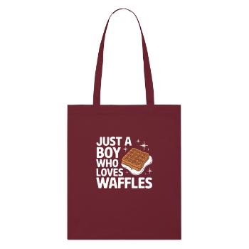 Waffeln Frühstück Süßigkeiten - Stanley/Stella Bio-Stoffbeutel - Burgunderrot - Vorne