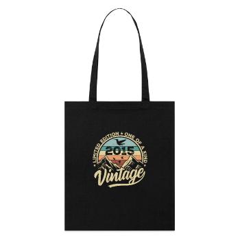 Original Jahrgang 2015 Geburtstagsgeschenk 2015 - Stanley/Stella Bio-Stoffbeutel - Schwarz - Vorne