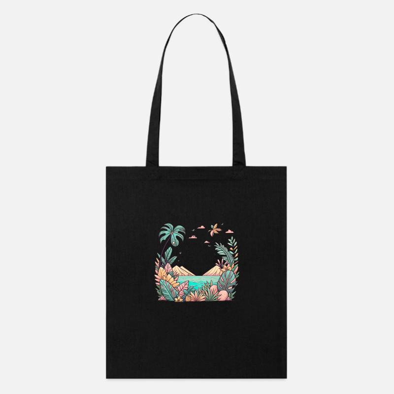 Tropics and mountains - Stanley/Stella Organic Tote Bag - black