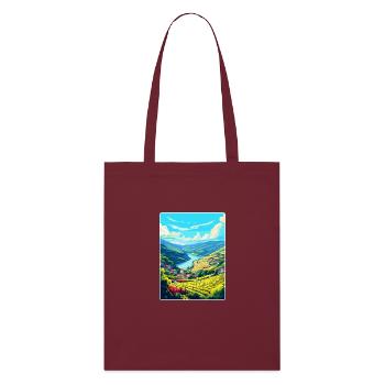 Vallée du Douro Portugal Affiche de voyage vintage WPA - Tote bag bio Stanley/Stella - bordeaux - Devant