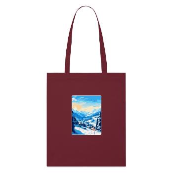 Saalbach Autriche Affiche de voyage vintage souvenir - Tote bag bio Stanley/Stella - bordeaux - Devant