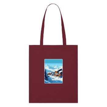 Val Thorens France Affiche de voyage vintage Souvenir - Tote bag bio Stanley/Stella - bordeaux - Devant