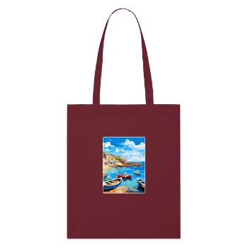 Trou de souris Angleterre Royaume-Uni Affiche de voyage vintage WPA Art - Tote bag bio Stanley/Stella - bordeaux - Devant