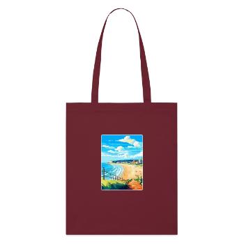 Bournemouth Dorset Vintage Voyage Poster Souvenir - Tote bag bio Stanley/Stella - bordeaux - Devant