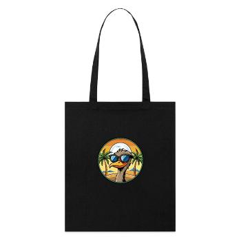 Emu Lustige Cartoon Sommer Strand Sonnenbrille Aufkleber - Stanley/Stella Bio-Stoffbeutel - Schwarz - Vorne