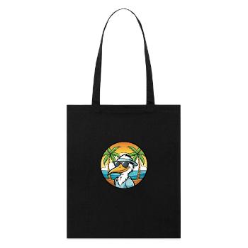 Pelikan Lustige Cartoon Sommer Strand Sonnenbrille Cool - Stanley/Stella Bio-Stoffbeutel - Schwarz - Vorne