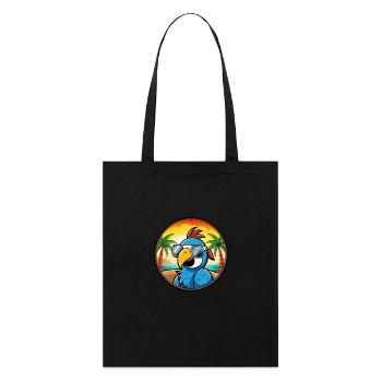Papagei Lustige Cartoon Sommer Strand Sonnenbrille Cool - Stanley/Stella Bio-Stoffbeutel - Schwarz - Vorne