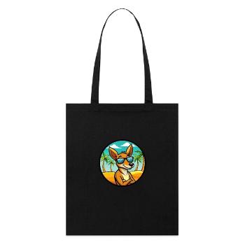 Känguru Lustige Cartoon Sommer Strand Sonnenbrille - Stanley/Stella Bio-Stoffbeutel - Schwarz - Vorne