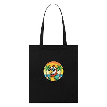 Papagei Lustige Cartoon Sommer Strand Sonnenbrille Cool - Stanley/Stella Bio-Stoffbeutel - Schwarz - Vorne