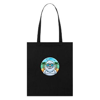 Yeti Lustige Cartoon Sommer Strand Sonnenbrille Aufkleber - Stanley/Stella Bio-Stoffbeutel - Schwarz - Vorne