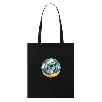 Delfin Lustige Cartoon Sommer Strand Sonnenbrille Cool - Stanley/Stella Bio-Stoffbeutel - Schwarz - Vorne