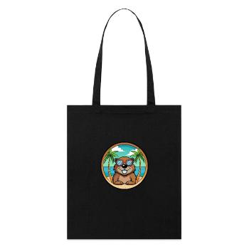 Biber Lustige Cartoon Sommer Strand Sonnenbrille Cool - Stanley/Stella Bio-Stoffbeutel - Schwarz - Vorne