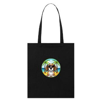 Beagle Harrier Hunderasse Cartoon Sonnenbrille Strand - Stanley/Stella Bio-Stoffbeutel - Schwarz - Vorne