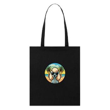 Corded Poodle Hunderasse Cartoon Sonnenbrille Strand - Stanley/Stella Bio-Stoffbeutel - Schwarz - Vorne