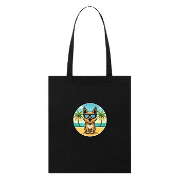 Lancashire Heeler Dog Breed Cartoon Sunglass Beach - Stanley/Stella Organic Tote Bag - black - Front