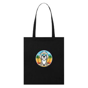 Picardy Sheepdog Breed Cartoon Sunglasses Beach - Stanley/Stella Organic Tote Bag - black - Front