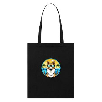Smooth Collie Hunderasse Cartoon Sonnenbrille Strand - Stanley/Stella Bio-Stoffbeutel - Schwarz - Vorne