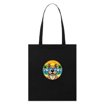 Berger De Beauce Dog Breed Cartoon Sunglass Beach - Stanley/Stella Organic Tote Bag - black - Front
