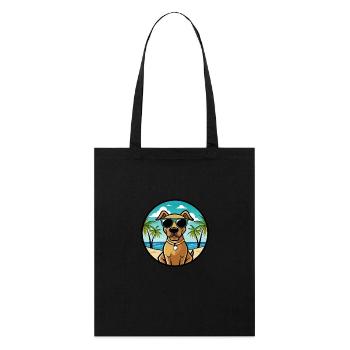 Black Mouth Cur Dog Breed Cartoon Sunglasses Beach - Stanley/Stella Organic Tote Bag - black - Front