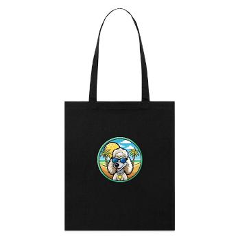 Corded Poodle Hunderasse Cartoon Sonnenbrille Strand - Stanley/Stella Bio-Stoffbeutel - Schwarz - Vorne