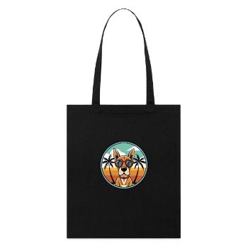 Gascogne Pointer Chien Race Dessin Animé Plage - Tote bag bio Stanley/Stella - noir - Devant