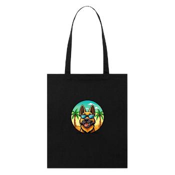 German Shepherd Dog Breed Cartoon Sunglasses Beach - Stanley/Stella Organic Tote Bag - black - Front