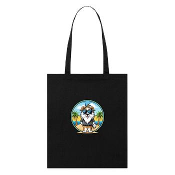 Picardy Sheepdog Breed Cartoon Sunglasses Beach - Stanley/Stella Organic Tote Bag - black - Front